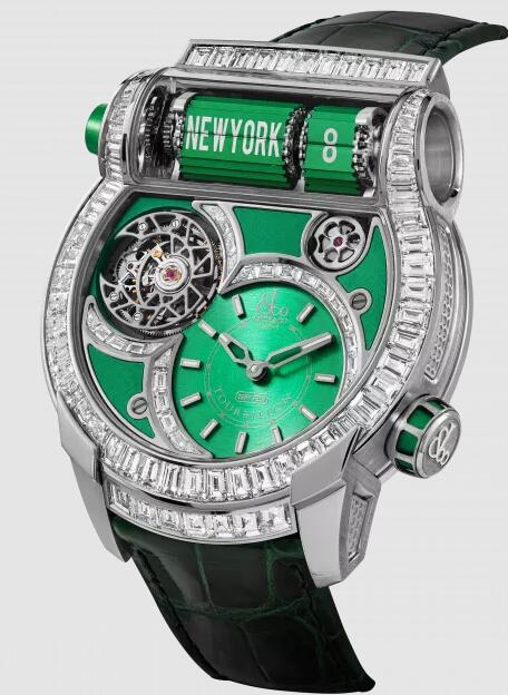 Buy Jacob & Co EPIC SF24 TOURBILLON BAGUETTE GREEN DIAL WHITE GOLD ES802.30.AC.AA.ABALA Replica watch